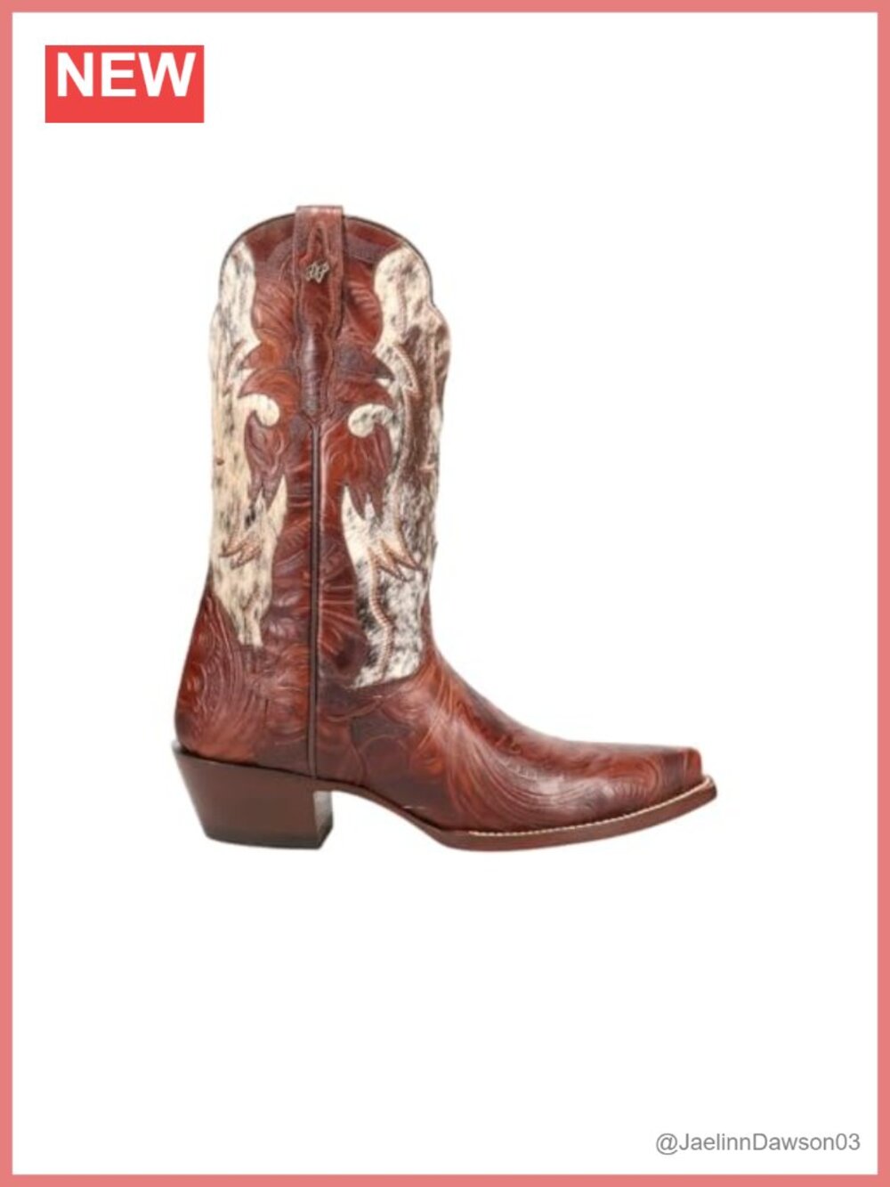 Leather Snip Toe Mid Calf Pull-On Casual Western Boots Low Heel
